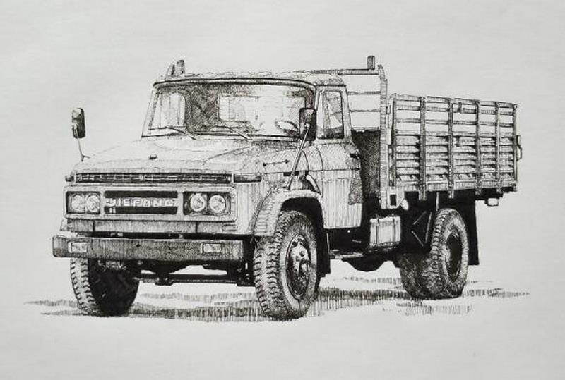 Sketch Drawing the Classic Truck2