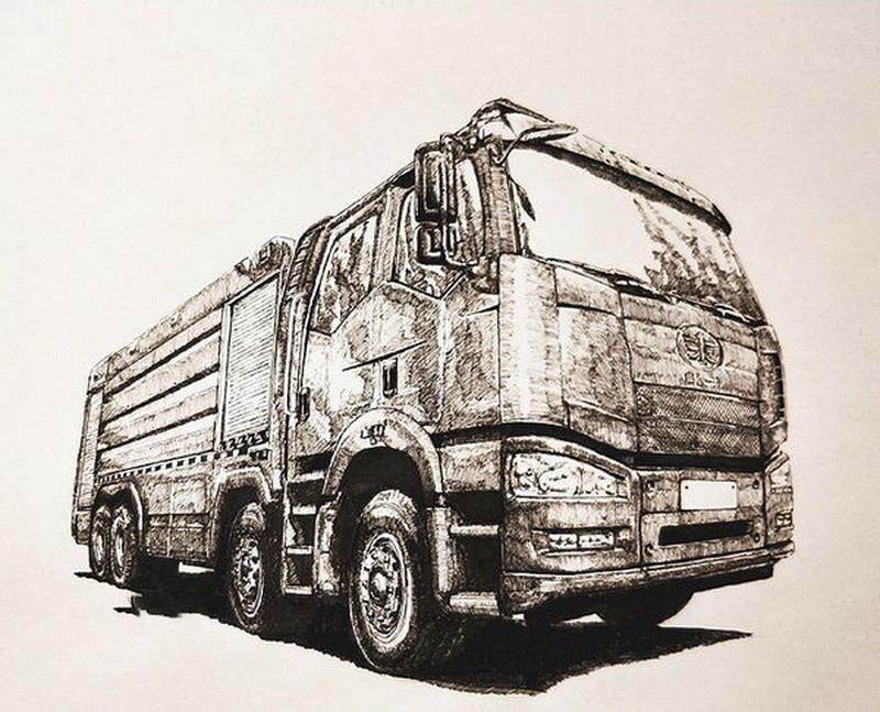 Sketch Drawing the Classic Truck3