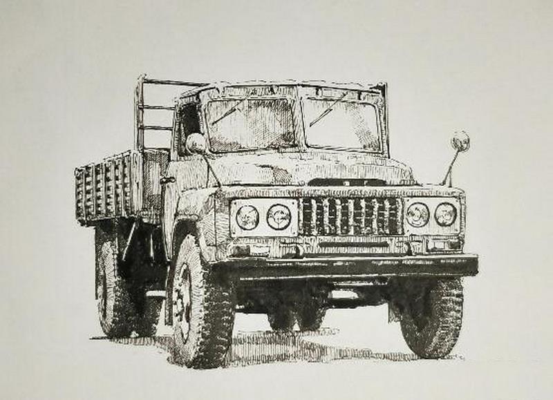 Sketch Drawing the Classic Truck4