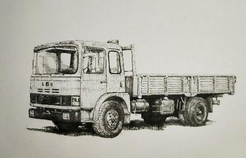 Sketch Drawing the Classic Truck6