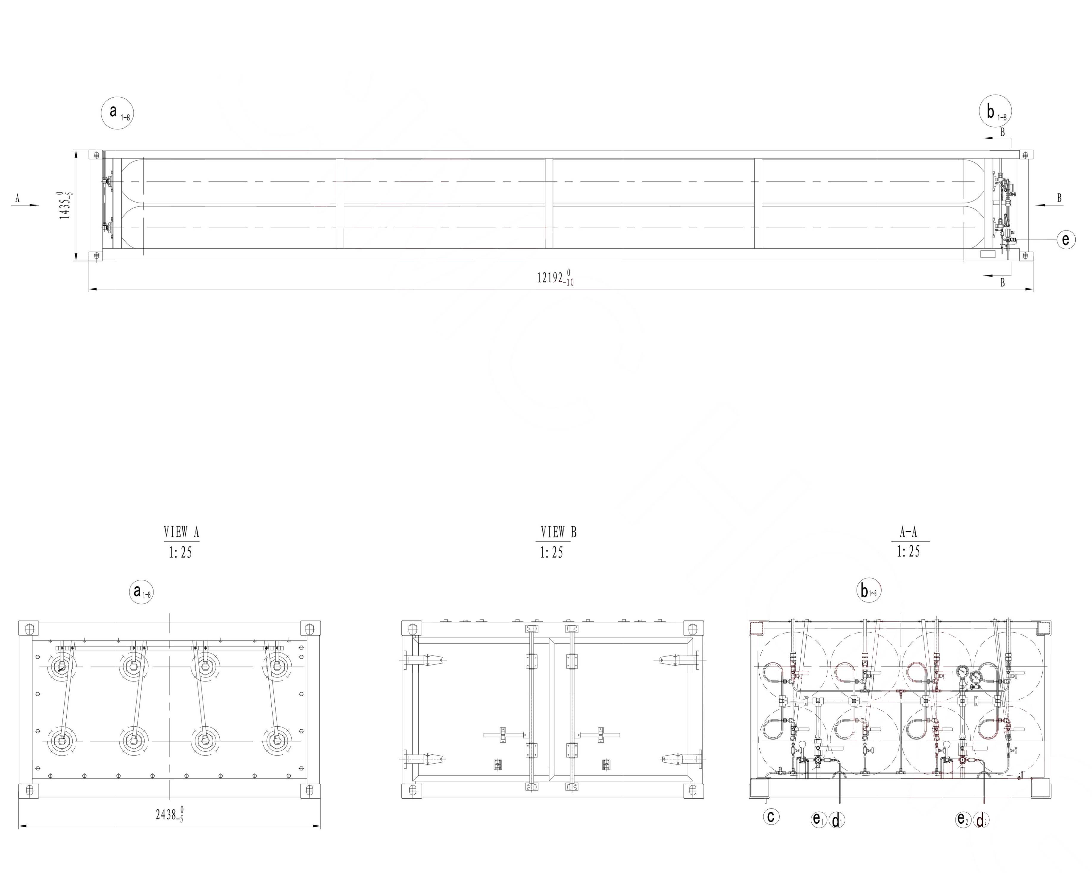 40ft CNG Type-1 Container Trailer Technical Information