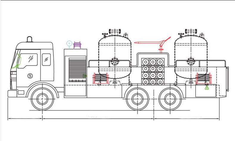 structure of dry powder fire truck