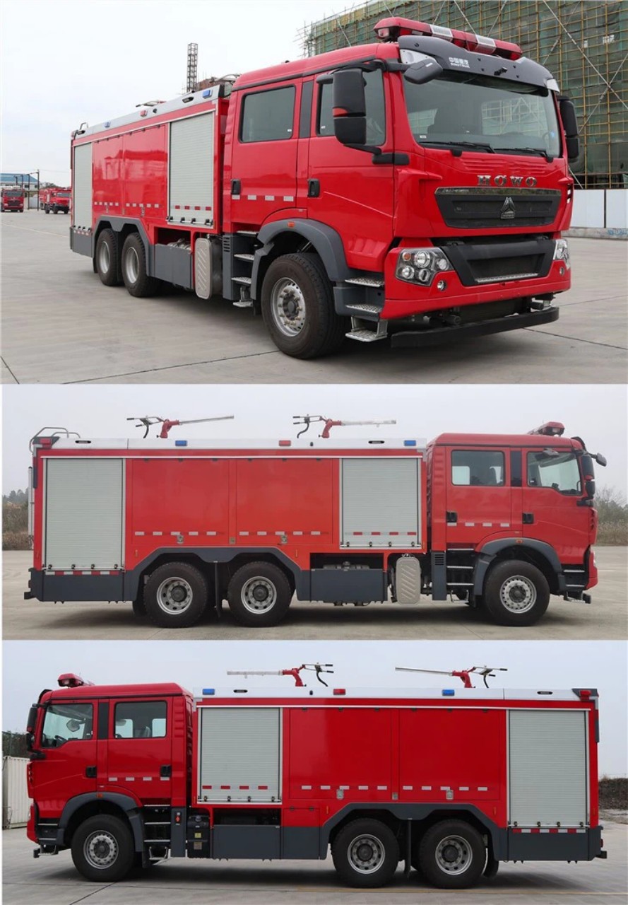 7000l howo dry powder fire truck 2