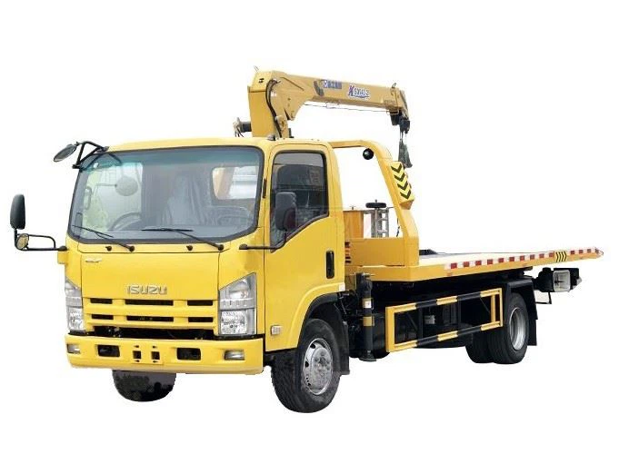 ISUZU 700P Flatbed Tow Truck With Crane