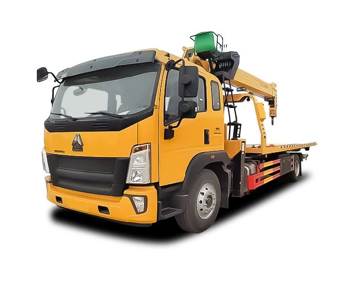 8 Ton Flatbed Wrecker With Crane